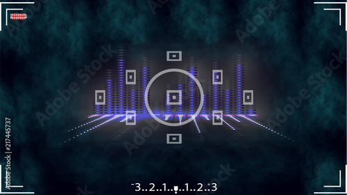 A camera viewer with an equalizer and smoke.
