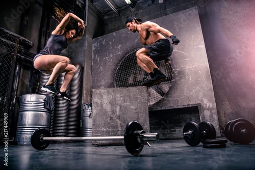 Obraz Para treningu na siłowni