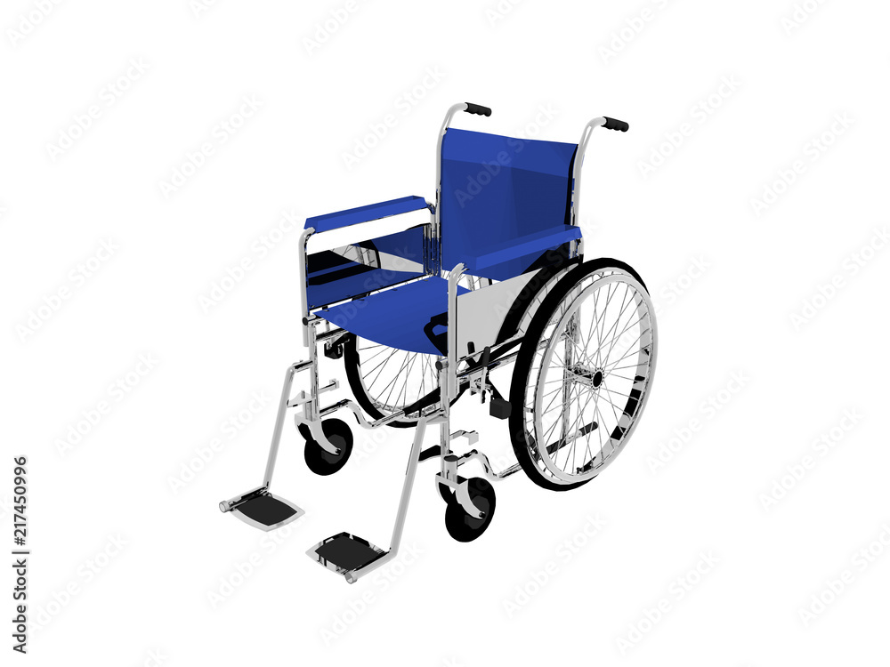Blauer Rollstuhl 
