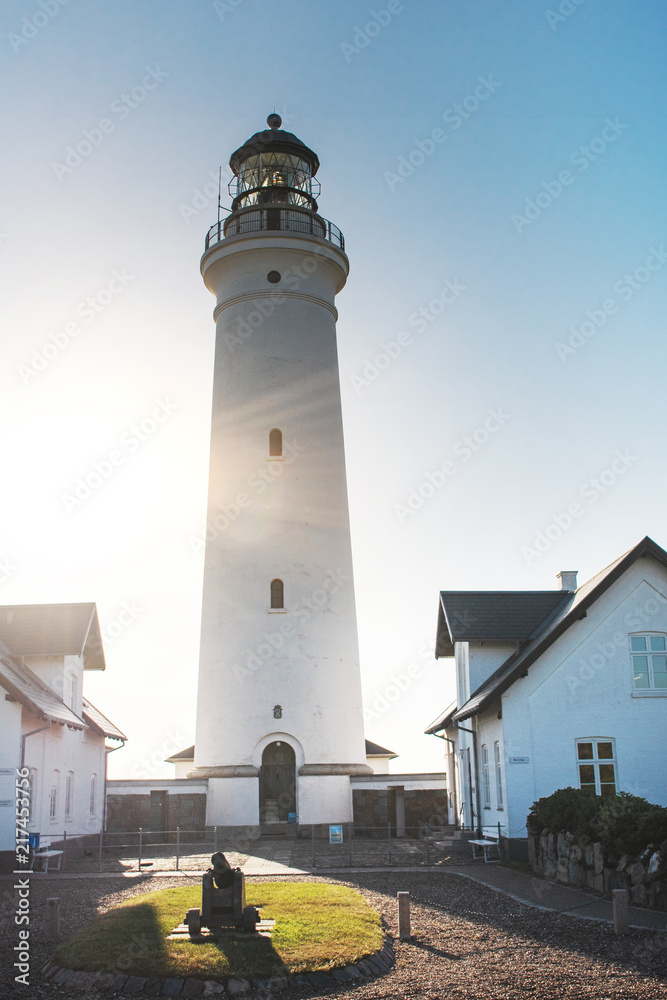 White Lighthouse, Hirtshals Fyr, Hirtshals, Nordjylland (North Jutland) in Denmark White Lighthouse, Hirtshals Fyr, Hirtshals, Nordjylland (North Jutland) in Denmark