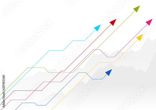 Bright growing financial graph design with arrows