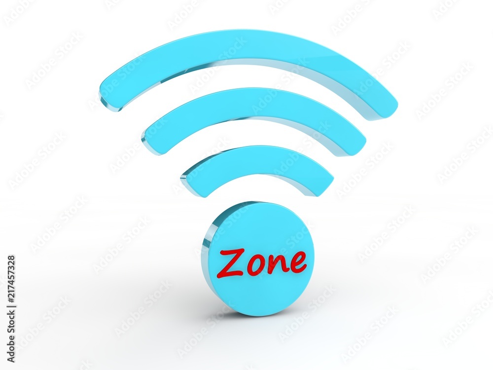 sign Wi-Fi deal and the text area is red, antenna blue color, symbol of the availability of phones and Internet for mobile devices. The idea of speed and security 3D render, isolated, white background sign Wi-Fi deal and the text area is red, antenna blue color, symbol of the availability of phones and Internet for mobile devices. The idea of speed and security 3D render, isolated, white background