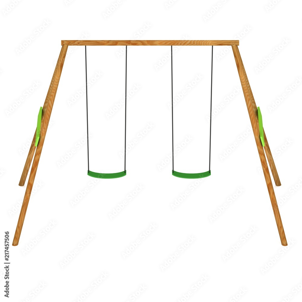 Kids swing model. 3d render isolated on white Kids swing model. 3d render isolated on white