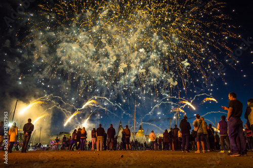 SZCZECIN, POLAND - JUNE 2016: Fireworks during the Sea Days 2016 in Szczecin, Poland
