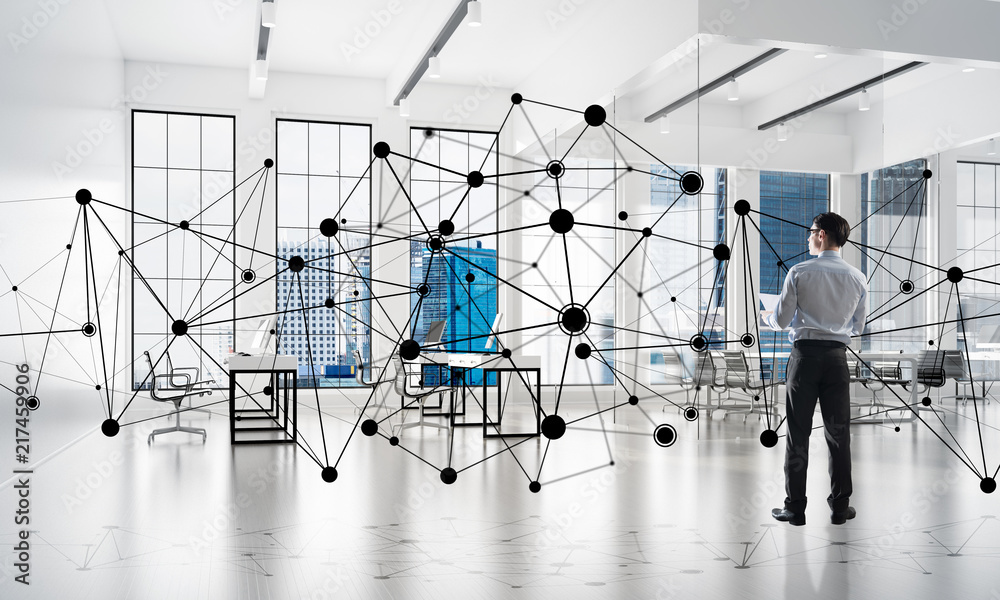 Networking and social communication concept as effective point for modern business Networking and social communication concept as effective point for modern business