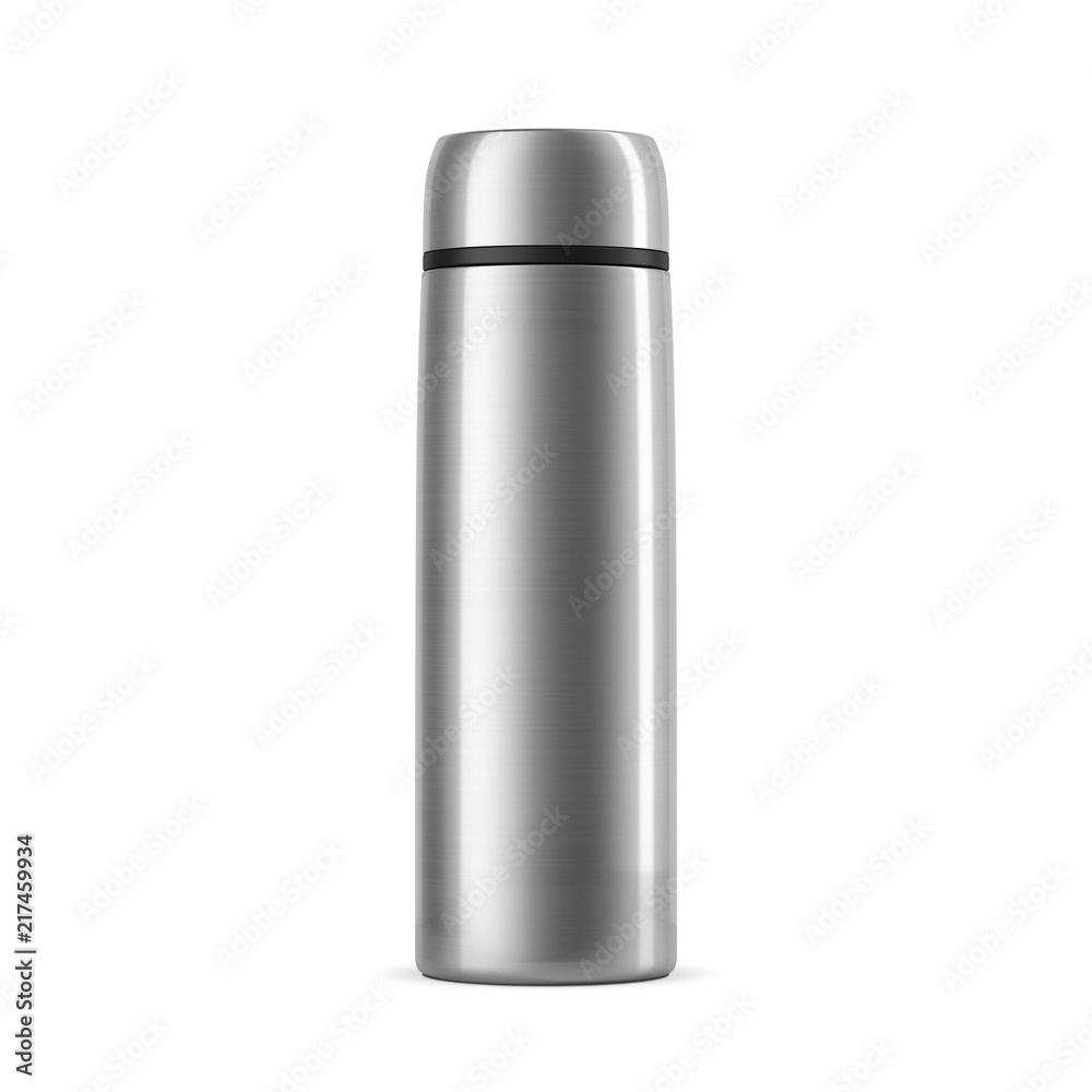 Blank Stainless steel thermos Mockup, Empty travel bottle mock up isolated  on white Stock Illustration | Adobe Stock