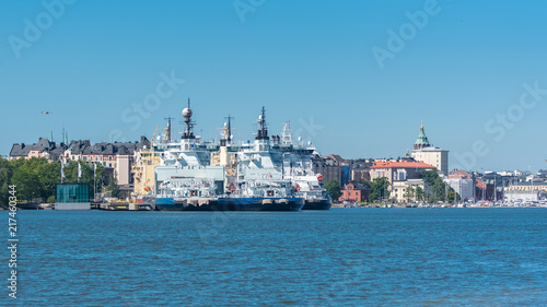 Helsinki in Finland, panorama of the town from the sea, with the harbor and the cathedral in background    © Pascale Gueret