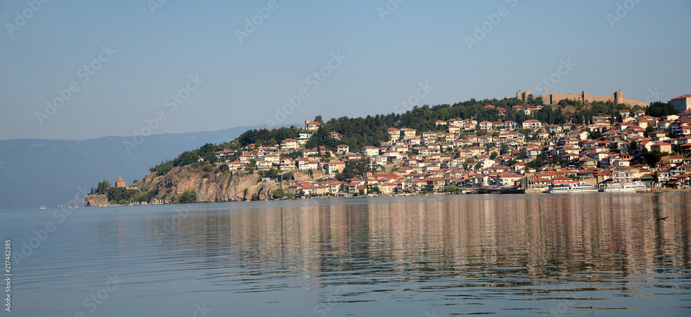 Ohrid, FYOR Macedonia - Panorama of Ohrid,early morning, beautiful view on old historical town