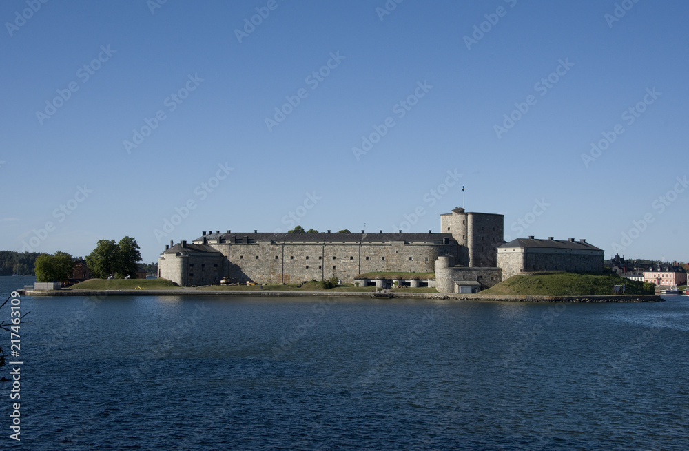 Vaxholm and its fort from 1544, defensline outside Stockholm and the walls of the fortress