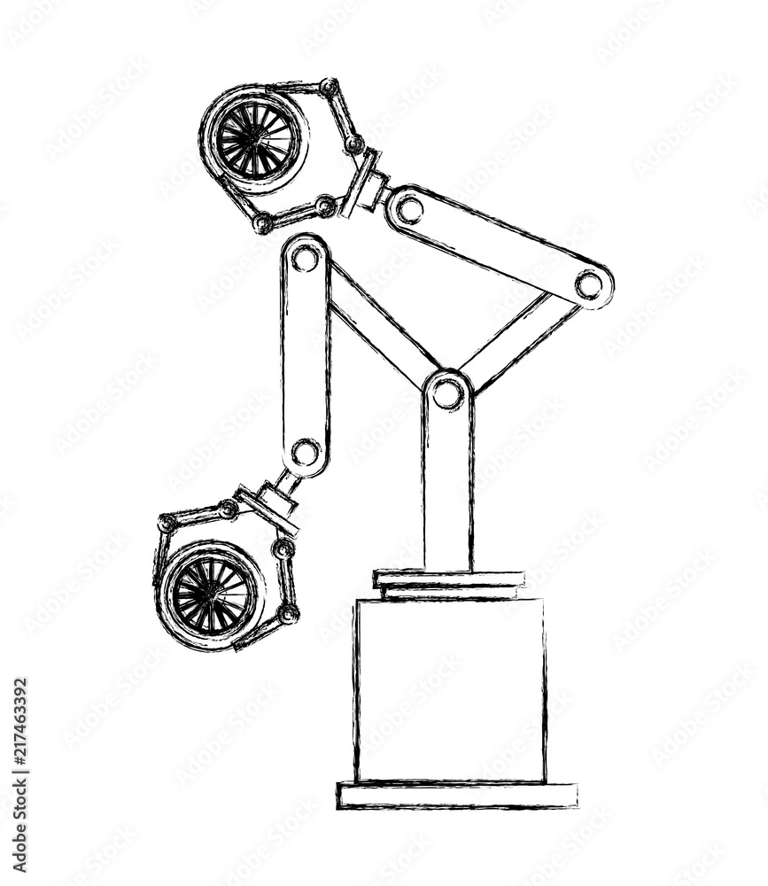 robot arm for automotive engineering with car wheel robot arm for automotive engineering with car wheel