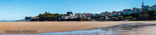 Panoramic view of the picturesque and colorful Welsh seaside town of Tenby