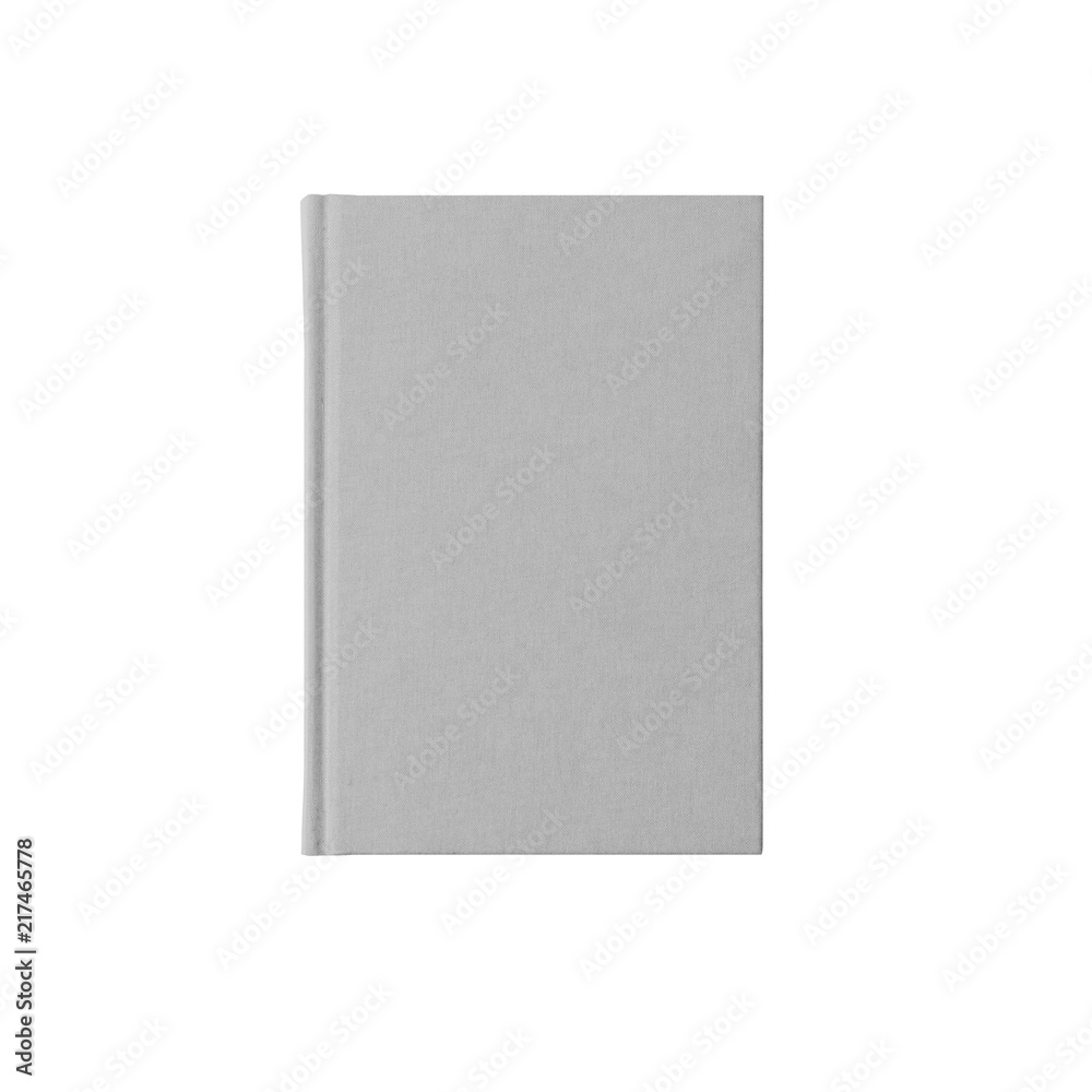 Isolated grey book notebook planner soft color on white background Isolated grey book notebook planner soft color on white background