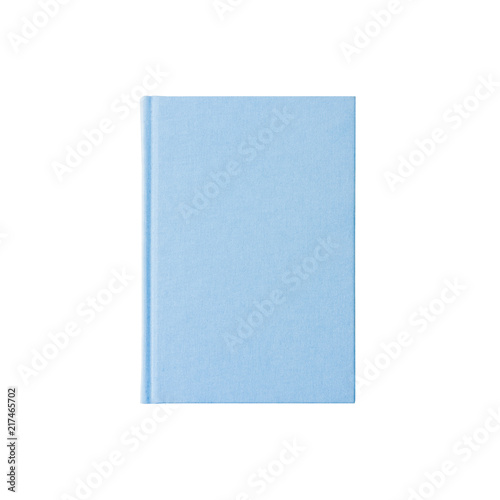 Isolated blue book notebook planner bright soft navy color on white background