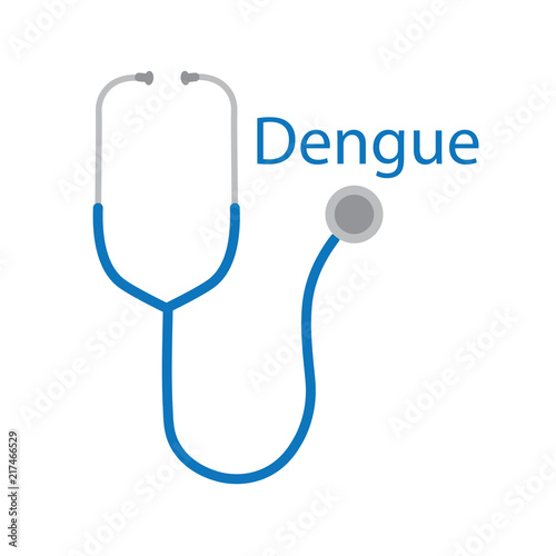 dengue word and stethoscope icon- vector illustration