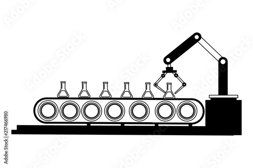 robotic hand machine with tube test vector illustration design photo