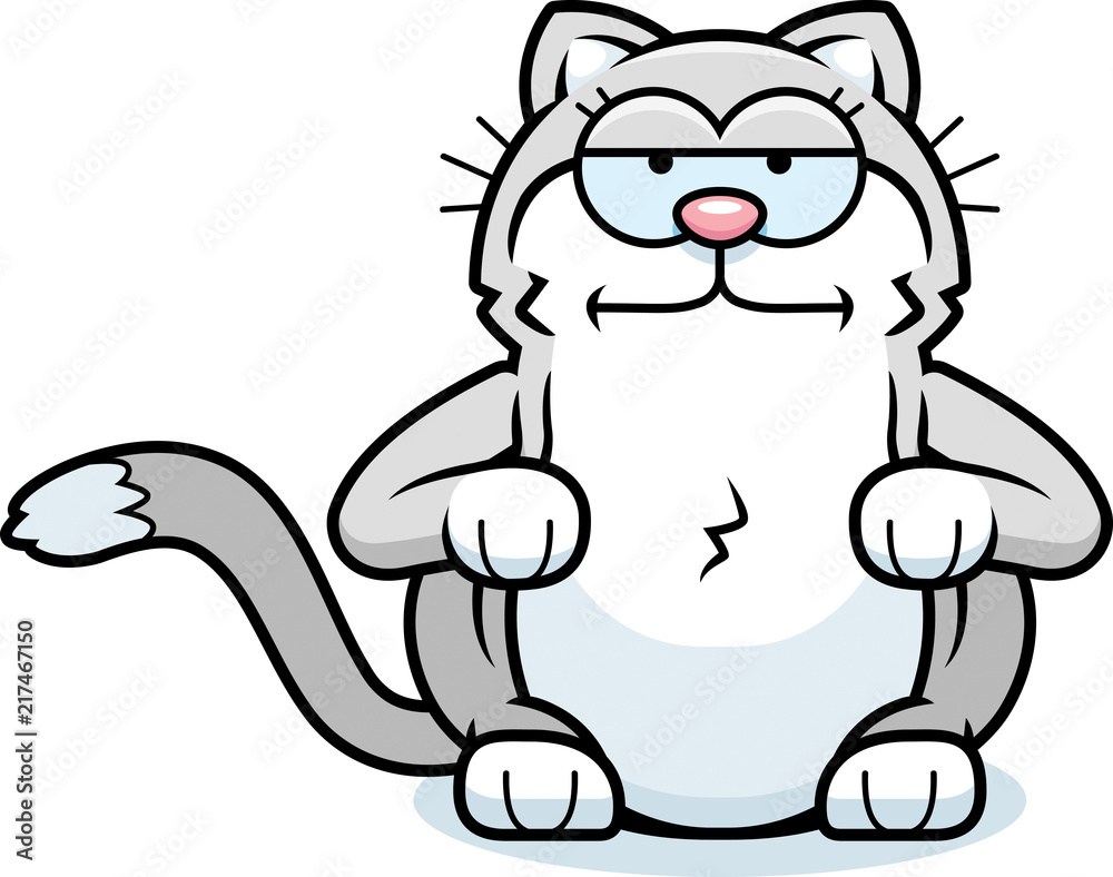Cartoon Little Cat Bored Cartoon Little Cat Bored