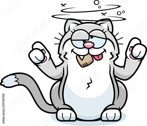 Cartoon Little Cat with Catnip
