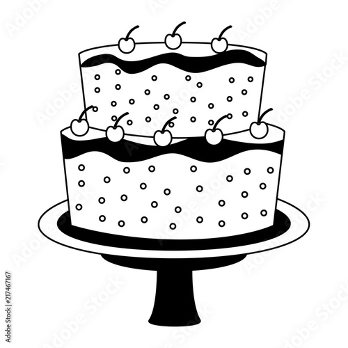 sweet cake isolated icon vector illustration design