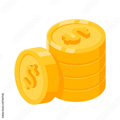 Isometric Pile Of Coin Icon