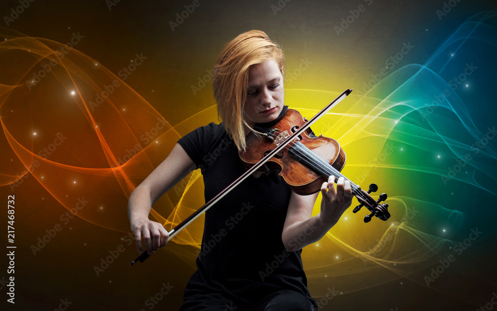 Serious classical violinist with fabled sparkling wallpaper