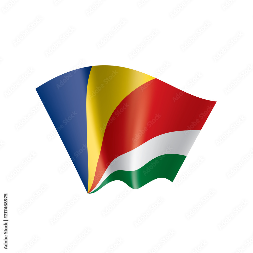 Seychelles flag, vector illustration on a white background Seychelles flag, vector illustration on a white background