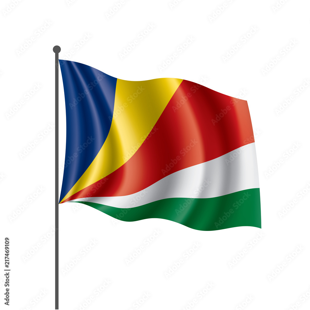 Seychelles flag, vector illustration on a white background Seychelles flag, vector illustration on a white background