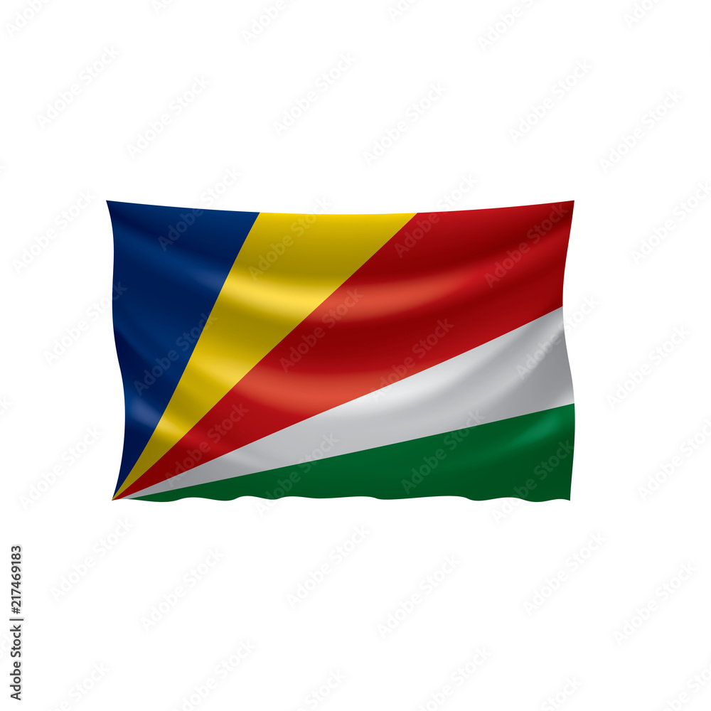 Obraz premium Seychelles flag, vector illustration on a white background