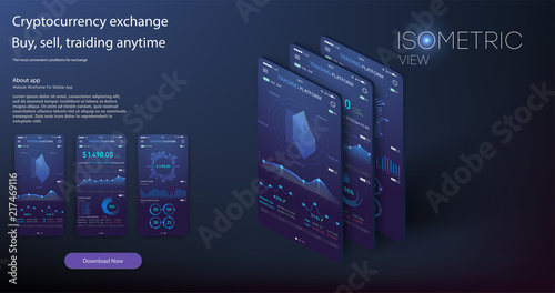 	 Mobile app infographic template with modern design weekly and annual statistics graphs. Pie charts, workflow, web design, UI elements. Vector EPS 10