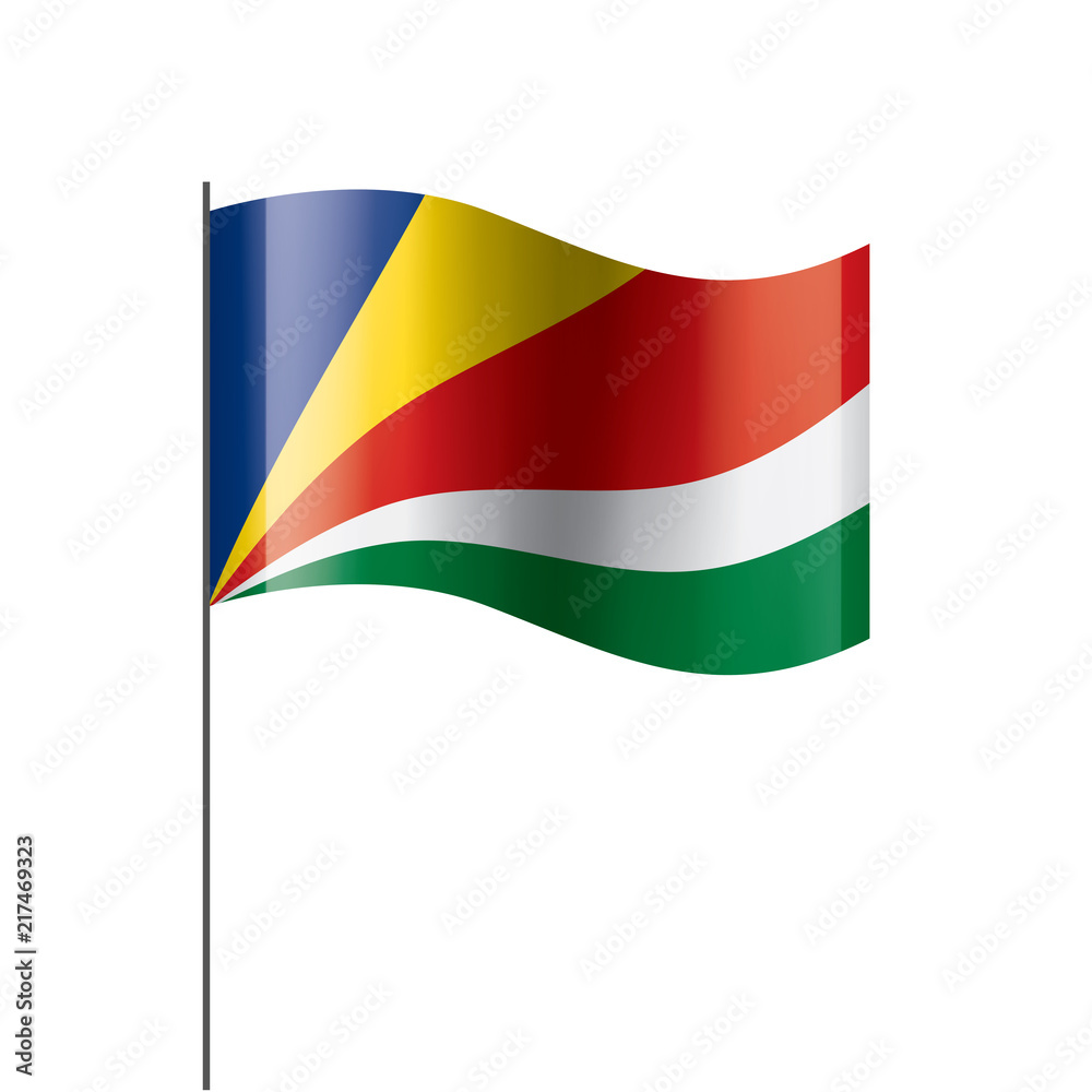 Seychelles flag, vector illustration on a white background Seychelles flag, vector illustration on a white background
