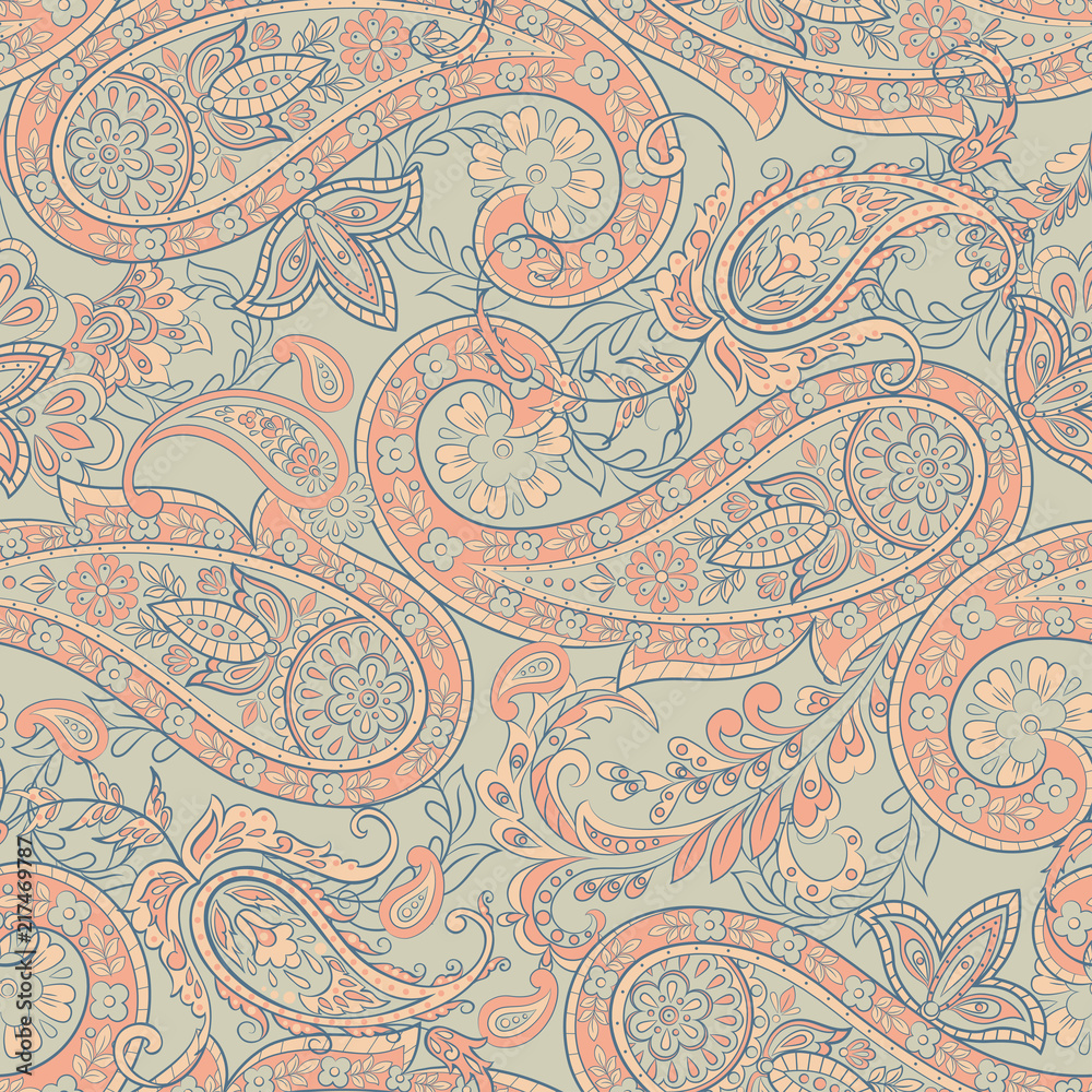 Paisley pattern. seamless vintage floral background