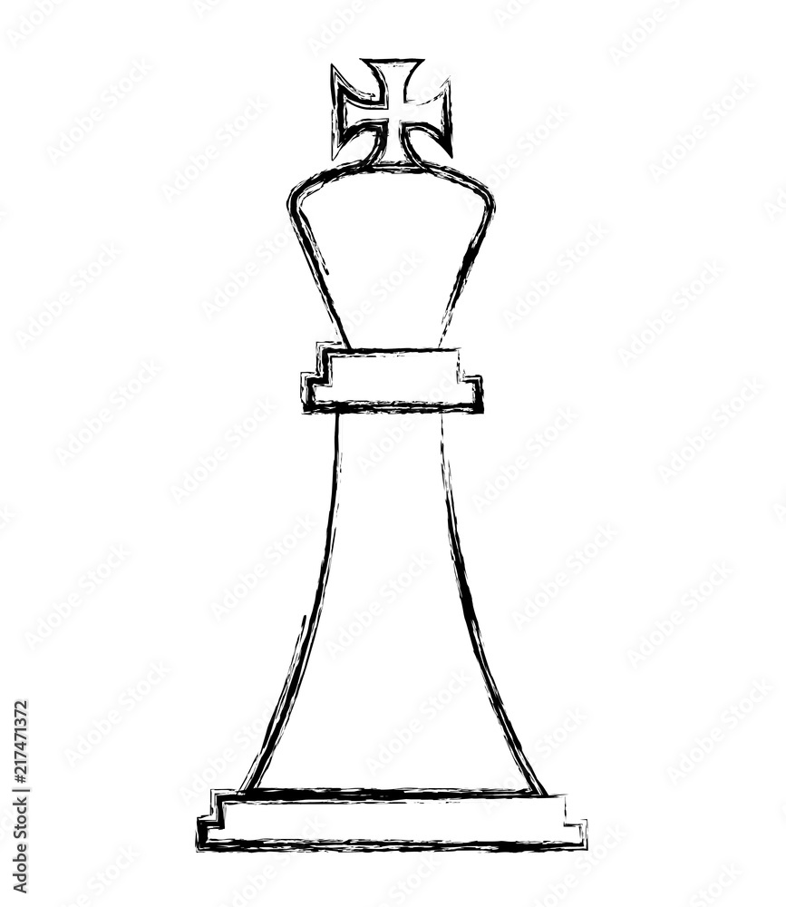 The king chess piece on a chess board. Hand drawn sketch Stock Vector Image  & Art - Alamy