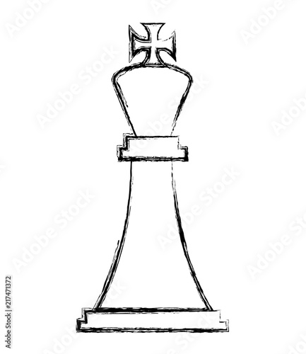 figure chess king piece icon vector illustration hand drawing