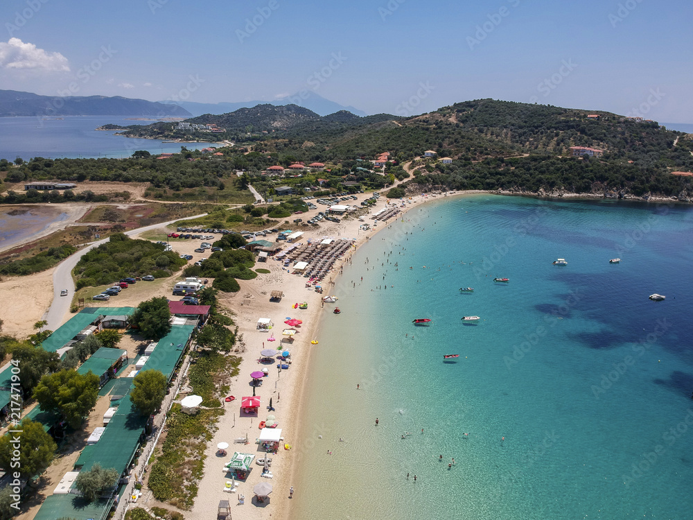 Beach at Ammouliani island at Chalkidiki, Greece