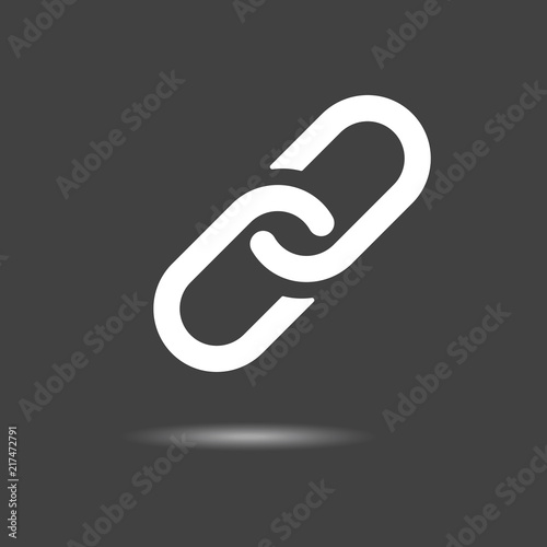 Link Icon - simple flat design isolated on grey background, vector