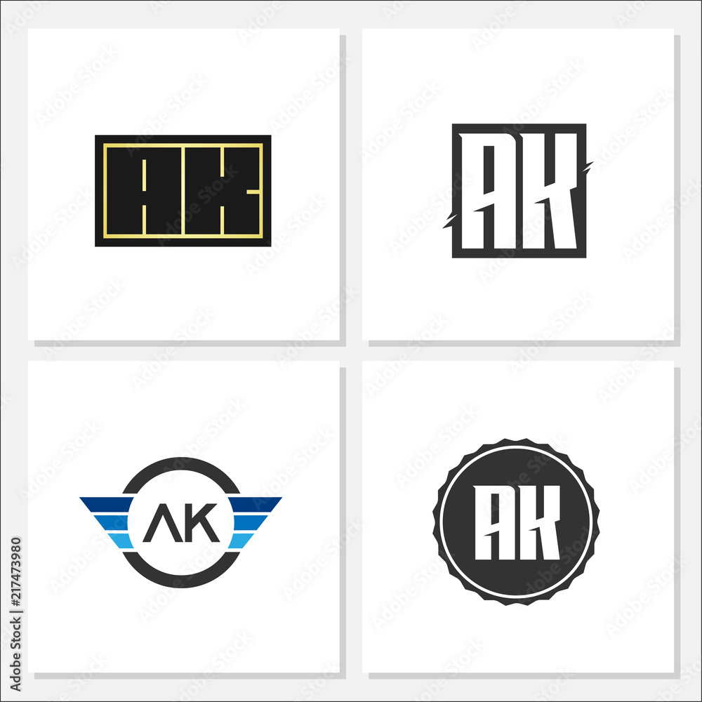 Obraz premium Initial Letter AK Logo Template Design