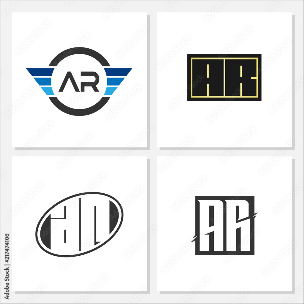 Fototapeta premium Initial Letter AR Logo Template Design