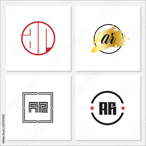 Initial Letter AR Logo Template Design