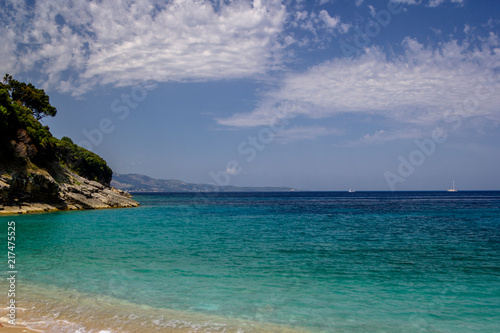 Fototapeta Naklejka Na Ścianę i Meble -  Beautiful beach for a holiday in Albania. Ionian Sea