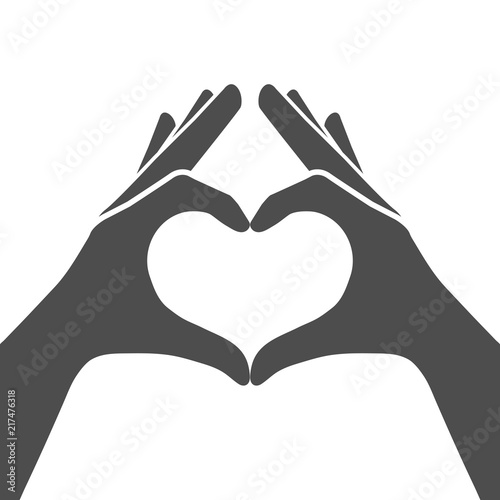 Heart symbol made of hands