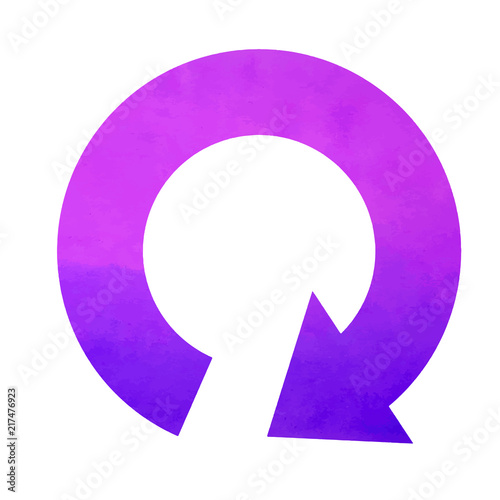 circle arrow, circle arrow icon vector, in trendy flat style isolated on white background.  circle arrow icon image, watercolor yellow circle arrow icon illustration