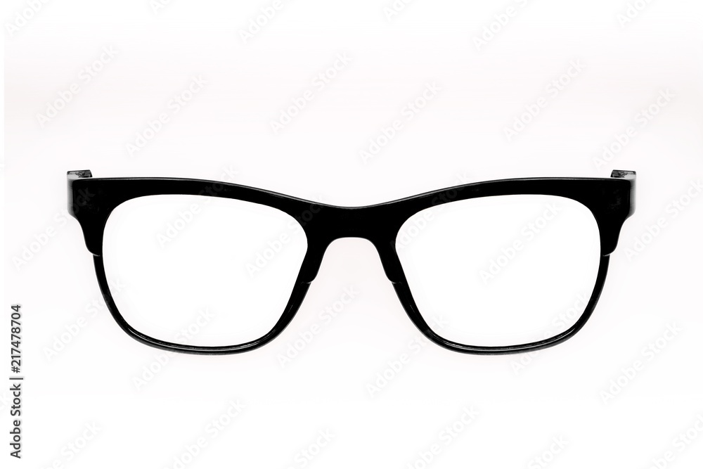 Fototapeta premium Black glasses isolated on white background for applying on a portrait