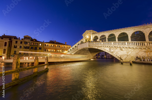 Venice at night. Rialto bridge