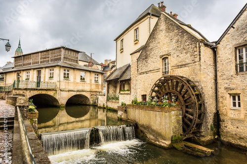 Old French Watermill in Bayeux, France