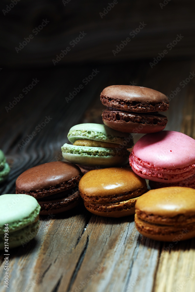 Sweet and colourful french macaroons or macaron on white background, Dessert. Sweet and colourful french macaroons or macaron on white background, Dessert.