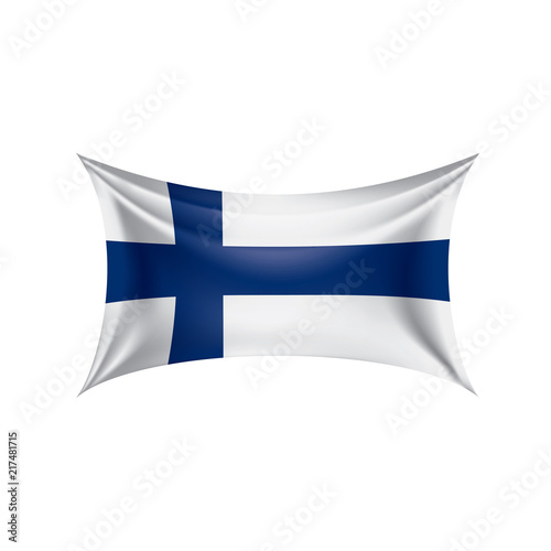 Finland flag, vector illustration on a white background