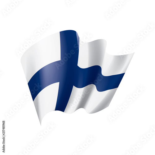 Finland flag, vector illustration on a white background