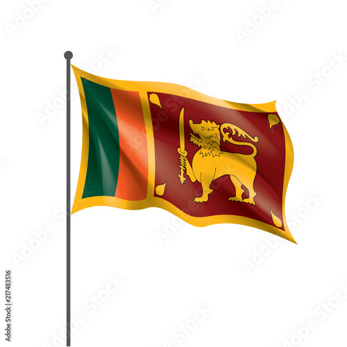 Sri Lanka flag, vector illustration on a white background