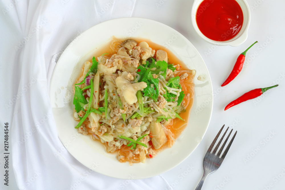 Spicy chicken feet salad with Golden Needle Mushroom and celery Spicy chicken feet salad with Golden Needle Mushroom and celery