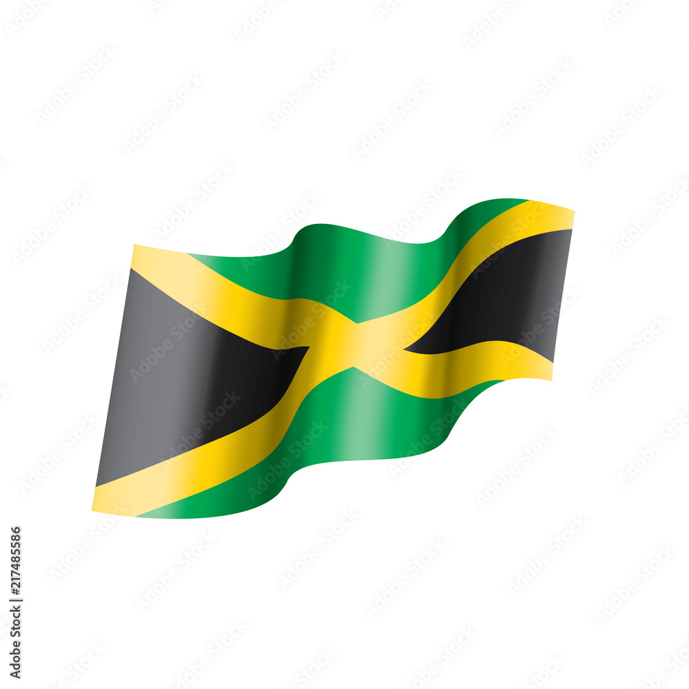 Jamaica flag, vector illustration on a white background