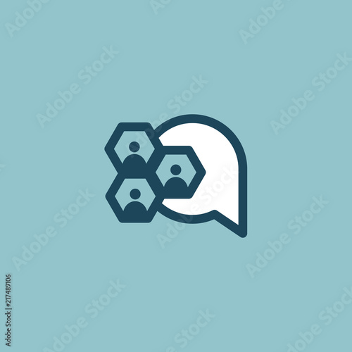 Logo concept of chat, media, soft, dialogue script, popup, support center, profile, dating software, communication, contact, social network. Support service, messenger